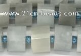 CRB1052 15.5 inches 7*9mm - 8*10mm faceted tyre aquamarine beads