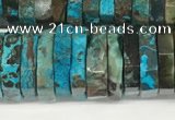 CRB1083 15.5 inches 5*20mm - 6*22mm faceted heishi ocean agate beads