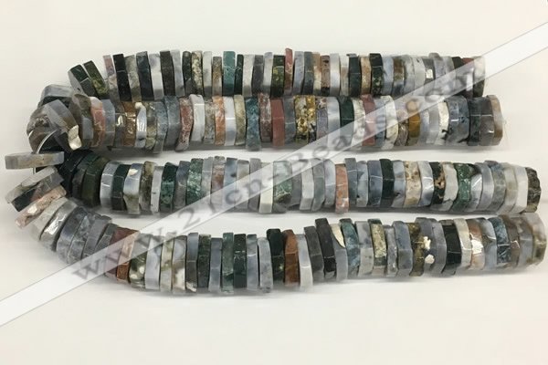 CRB1084 15.5 inches 5*20mm - 6*22mm faceted heishi ocean jasper beads