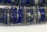 CRB1085 15.5 inches 5*20mm - 6*22mm faceted heishi lapis lazuli beads