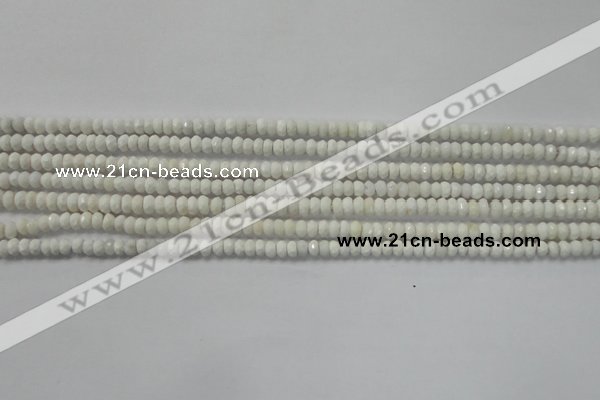 CRB109 15.5 inches 2.5*4mm faceted rondelle white agate beads