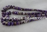 CRB1102 15.5 inches 5*8mm - 9*18mm rondelle dogtooth amethyst beads