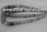 CRB1104 15.5 inches 5*8mm - 9*18mm rondelle cloudy quartz beads