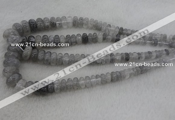 CRB1104 15.5 inches 5*8mm - 9*18mm rondelle cloudy quartz beads