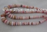 CRB1106 15.5 inches 5*8mm - 9*18mm rondelle pink opal beads