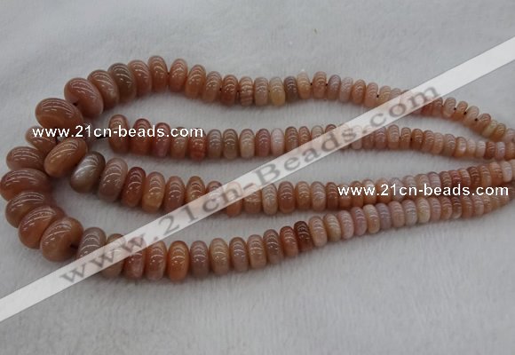 CRB1111 15.5 inches 5*8mm - 9*18mm rondelle moonstone beads