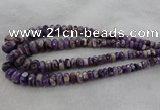 CRB1122 15.5 inches 5*8mm - 9*18mm faceted rondelle dogtooth amethyst beads