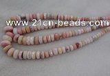 CRB1126 15.5 inches 5*8mm - 9*18mm faceted rondelle pink opal beads