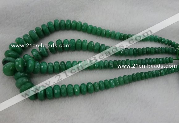 CRB1127 15.5 inches 5*8mm - 9*18mm faceted rondelle green aventurine beads