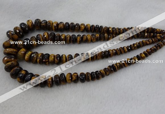 CRB1135 15.5 inches 5*8mm - 9*18mm faceted rondelle tiger eye beads