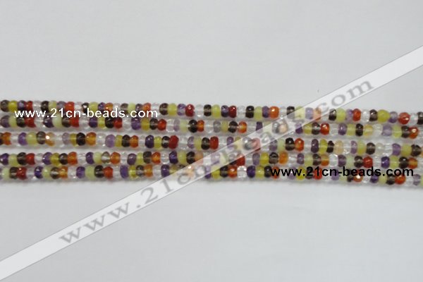 CRB120 15.5 inches 3*5mm faceted rondelle mixed quartz beads