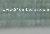 CRB1200 15.5 inches 3*4mm faceted rondelle aquamarine beads