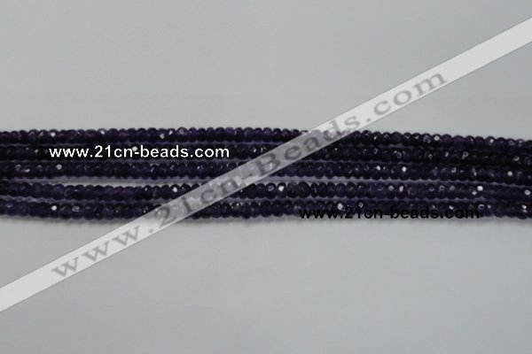 CRB121 15.5 inches 4*6mm faceted rondelle amethyst beads