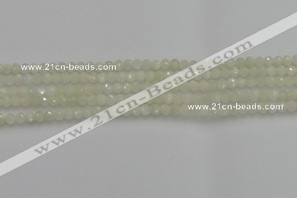 CRB1211 15.5 inches 4*6mm faceted rondelle white moonstone beads