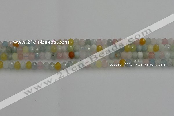 CRB1213 15.5 inches 4*6mm faceted rondelle morganite beads