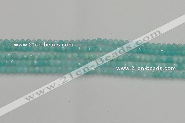 CRB1216 15.5 inches 4*6mm faceted rondelle amazonite beads