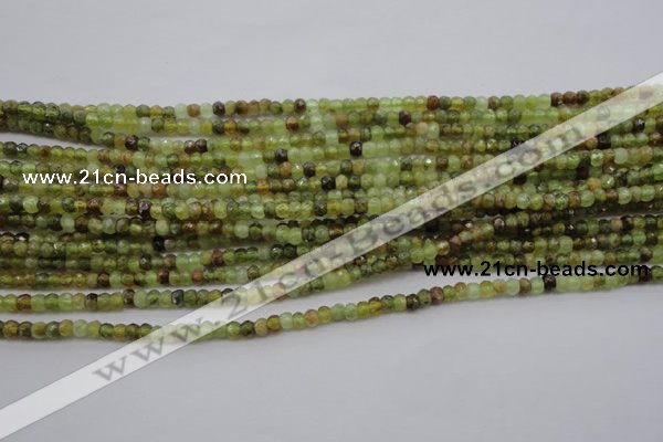 CRB122 15.5 inches 2.5*3.5mm faceted rondelle green garnet beads