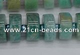 CRB1234 15.5 inches 7*14mm tyre amazonite gemstone beads