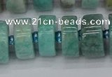 CRB1235 15.5 inches 8*16mm tyre amazonite gemstone beads