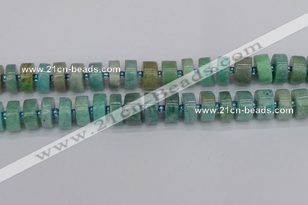 CRB1235 15.5 inches 8*16mm tyre amazonite gemstone beads