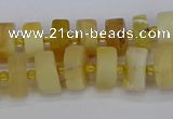 CRB1238 15.5 inches 5*8mm tyre matte yellow opal gemstone beads