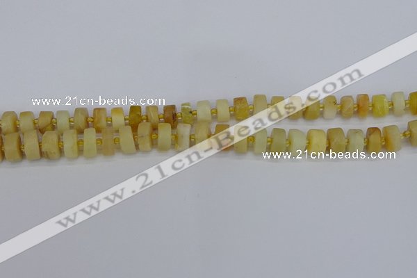 CRB1238 15.5 inches 5*8mm tyre matte yellow opal gemstone beads