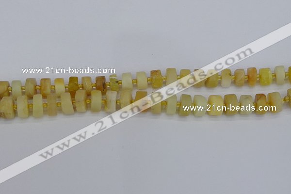 CRB1239 15.5 inches 6*10mm tyre matte yellow opal gemstone beads