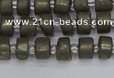 CRB1259 15.5 inches 5*8mm tyre matte pyrite gemstone beads