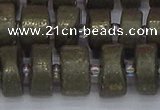 CRB1262 15.5 inches 7*14mm tyre matte pyrite gemstone beads