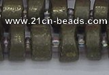 CRB1263 15.5 inches 8*16mm tyre matte pyrite gemstone beads