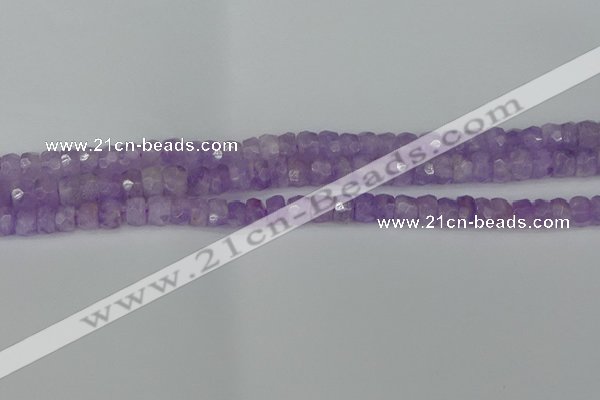 CRB1270 15.5 inches 4*6mm faceted rondelle lavender amethyst beads