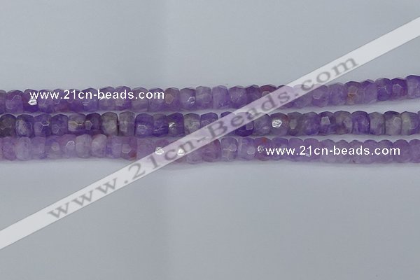 CRB1271 15.5 inches 5*8mm faceted rondelle lavender amethyst beads