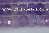 CRB1272 15.5 inches 6*10mm faceted rondelle lavender amethyst beads