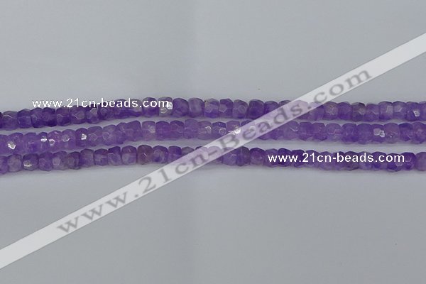 CRB1274 15.5 inches 4*6mm faceted rondelle lavender amethyst beads