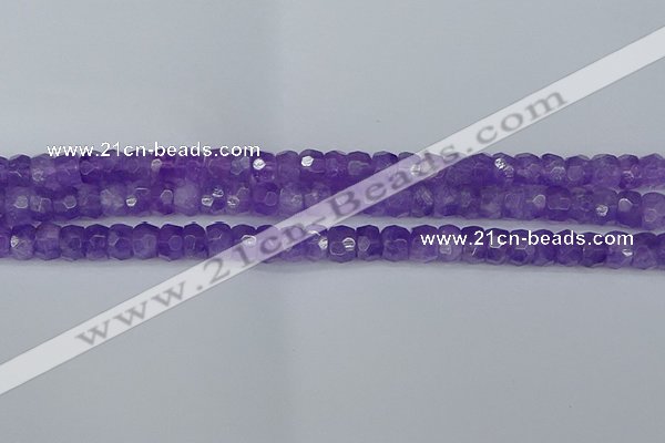 CRB1275 15.5 inches 5*8mm faceted rondelle lavender amethyst beads