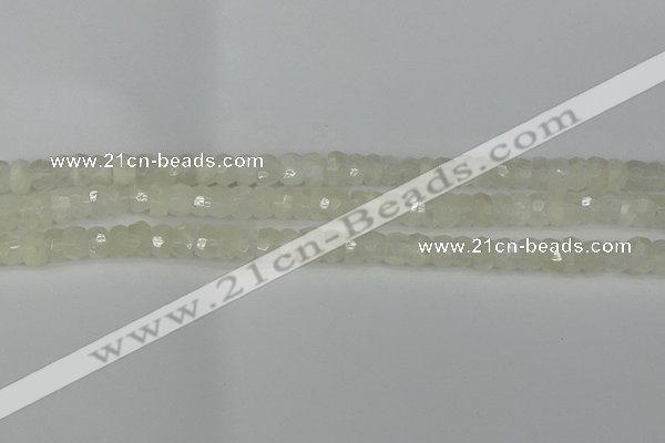 CRB1278 15.5 inches 4*6mm faceted rondelle white moonstone beads