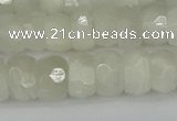 CRB1280 15.5 inches 6*10mm faceted rondelle white moonstone beads