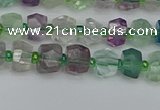 CRB1286 15.5 inches 4*6mm faceted rondelle fluorite beads