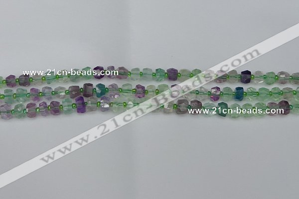 CRB1286 15.5 inches 4*6mm faceted rondelle fluorite beads