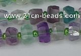 CRB1288 15.5 inches 6*10mm faceted rondelle fluorite beads