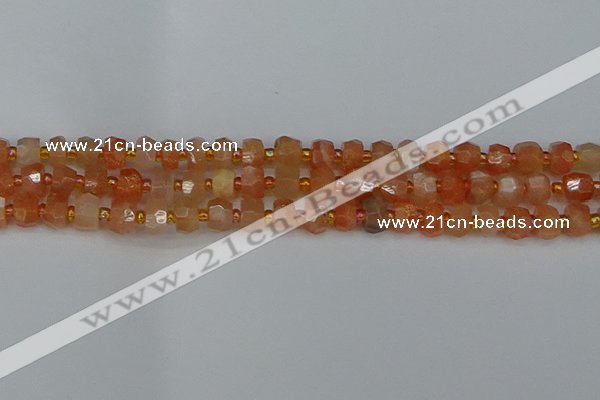 CRB1290 15.5 inches 4*6mm faceted rondelle moonstone beads