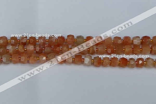 CRB1291 15.5 inches 5*8mm faceted rondelle moonstone beads