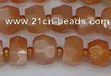 CRB1292 15.5 inches 6*10mm faceted rondelle moonstone beads