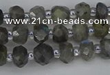 CRB1294 15.5 inches 4*6mm faceted rondelle labradorite beads