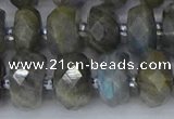 CRB1297 15.5 inches 6*12mm faceted rondelle labradorite beads