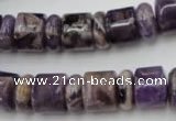 CRB130 15.5 inches 6*12mm & 10*12mm rondelle dogtooth amethyst beads