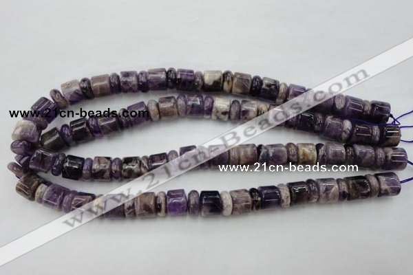 CRB130 15.5 inches 6*12mm & 10*12mm rondelle dogtooth amethyst beads