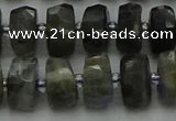 CRB1301 15.5 inches 6*10mm faceted rondelle labradorite beads