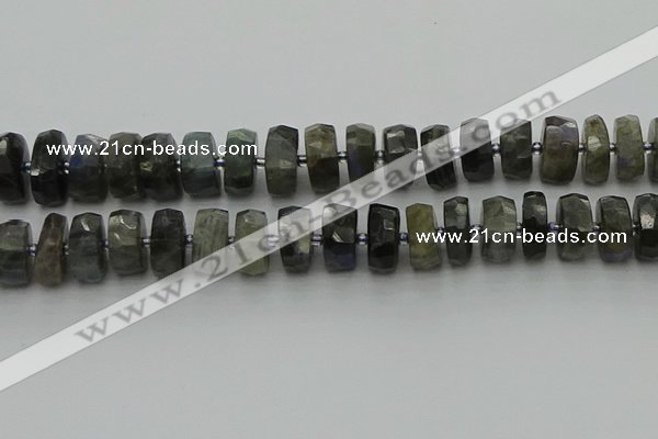 CRB1304 15.5 inches 8*16mm faceted rondelle labradorite beads