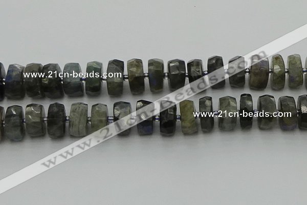 CRB1305 15.5 inches 8*18mm faceted rondelle labradorite beads